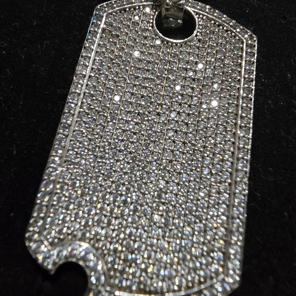 Silver Dog Tag Pendant Necklace - Picture 3 of 6